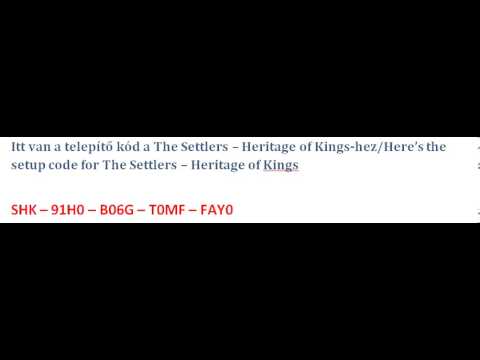activation code free 7 settlers Settlers of kód kings Heritage TelepítÅ hez/Setup aThe