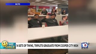 Cooper City High sets special record with graduating twins and triplets