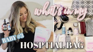 WHAT'S IN MY HOSPITAL BAG FOR BABY #3 | LABOR \& DELIVERY 2022 | Becca Bristow