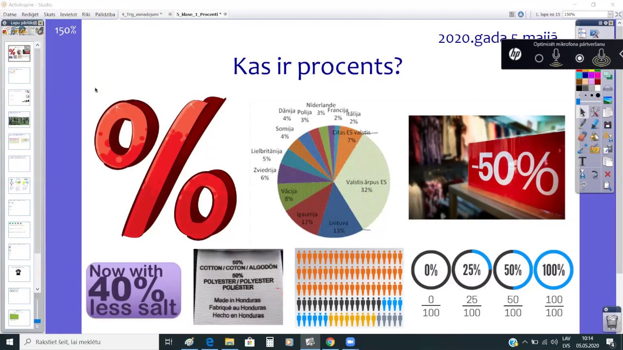 5.klase. Matemātika. Kas ir procents?