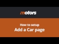 Motors  how to setup  add a car page  stylemixthemes