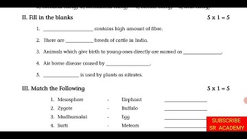 5th std science annual exam 2023  model question paper English medium| important questions