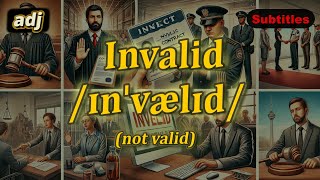 [adj] Invalid meaning (not valid) with 5 examples