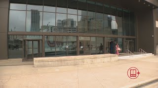 Famous CNN sign removed from the front of the CNN Center building in Downtown Atlanta