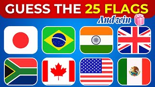 Guess the Country by Flag! 🌍 25 Flags Challenge | Can You Get Them All Right?