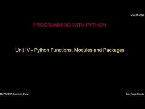 Python Functions, Modules and Packages - Programming with Python (MSBTE ...