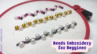 Beads Hand embroidery basic stitches for beginner || Beads embroidery tutorial