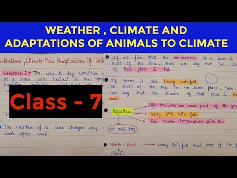 Weather climate and adaptations of animals to climate chapter 7 class 7 ...