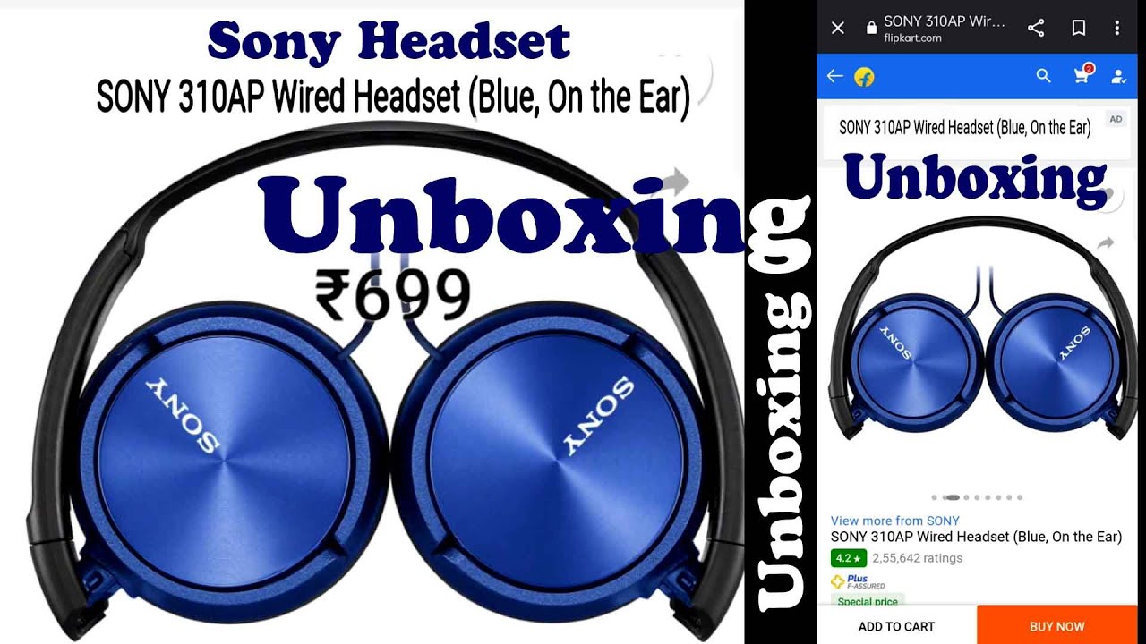SONY 310AP Wired Headset (Blue, On the Ear) SONY HEADSET UNBOXING - YouTube