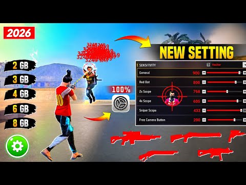 Free Fire Max Headshot Setting After Update 2026⚡Best Sensitivity Settings ⚙️| Sensitivity Setting