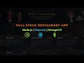 Full-Stack Project Walkthrough: Restaurant Management System (MERN Stack)