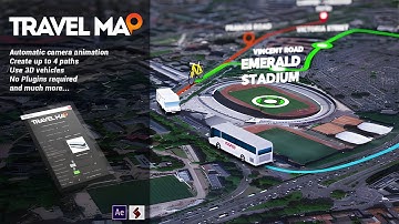 Travel Line on Map Animation - After Effects Template