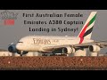 [4K/60] First Australian Female Airbus A380 Emirates Captain Landing in Sydney!