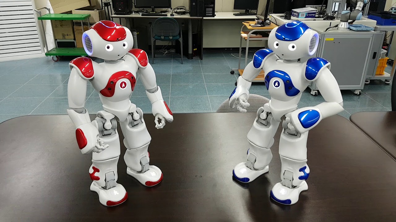 Two Eilik Robots Interact With Each Other 