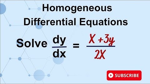 First-Order Homogeneous Differential Equations- Problem 1
