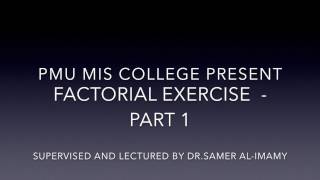 Factorial exercise part 1