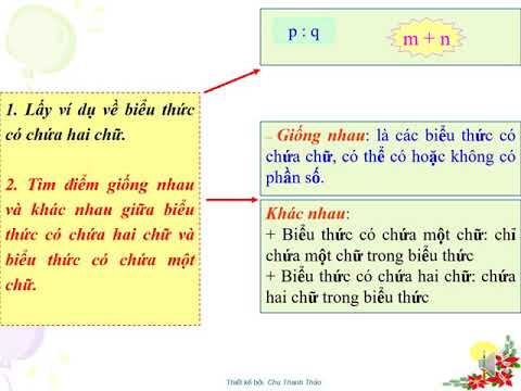 Toán 4 Tuần 7: Biểu thức có chứa hai chữ