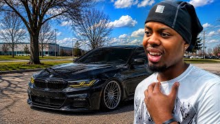 I LOWERED MY REBUILT BMW 540I… *low*