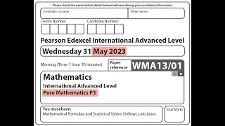Edexcel IAL Maths - Pure Mathematics P3 - June 2023