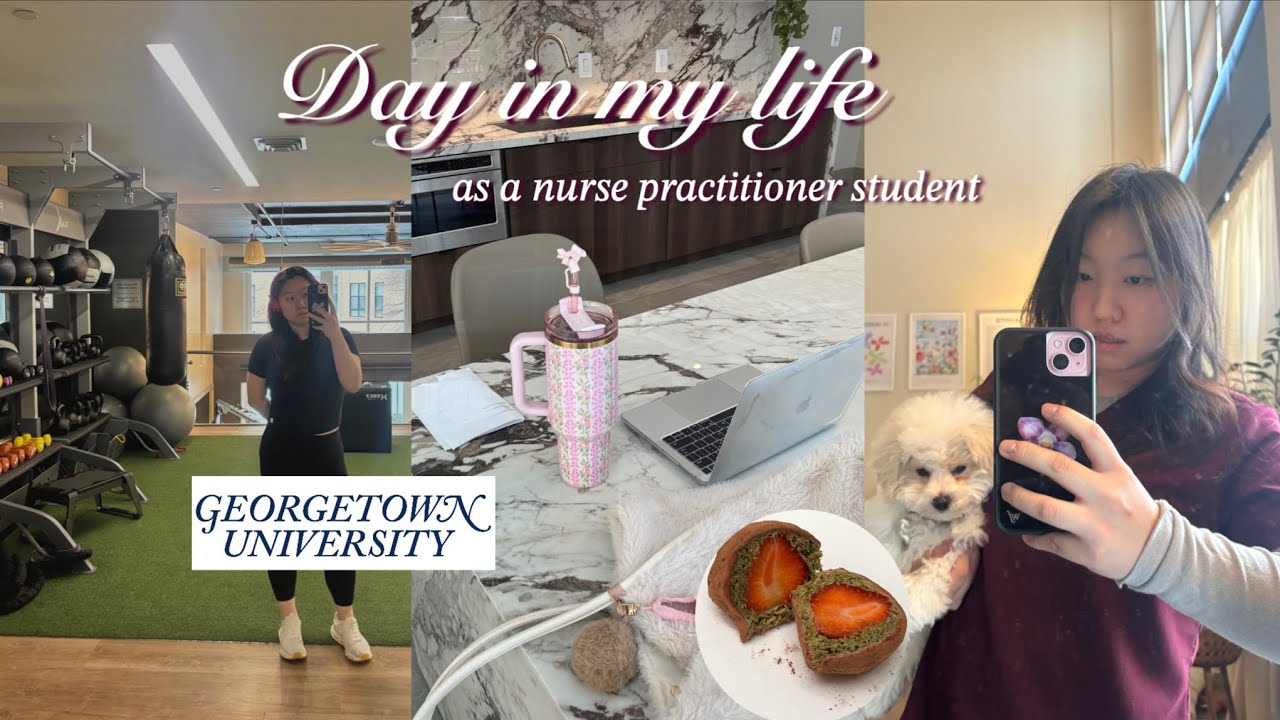 Day in my life | NP student @ Georgetown, morning w puppy, gym, classes, Dubai chewy cookie