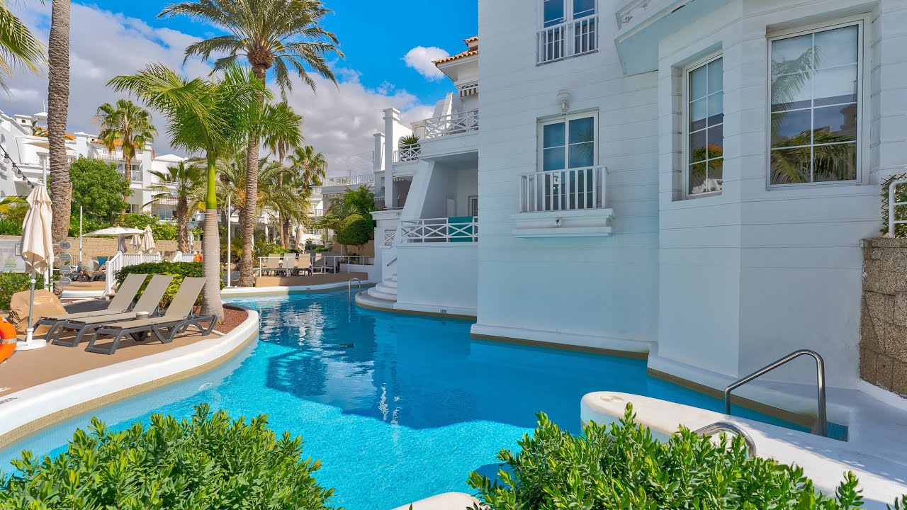 Exclusive modern design 3 bedrooms villa for sale on the first line of Fañabé beach, Tenerife.