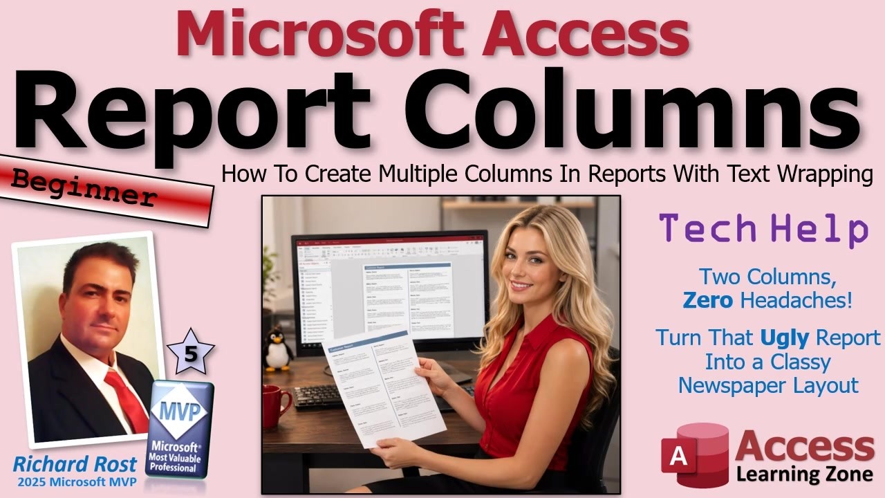 How To Create Multiple Columns In Microsoft Access Reports With Text ...