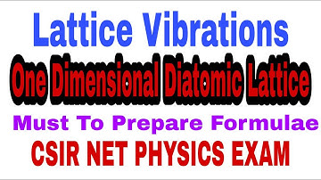 Diatomic Lattice Important Formulae | Lattice Vibrations | CSIR NET PHYSICS EXAM