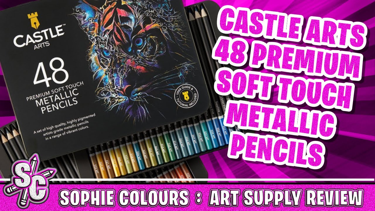 Castle Art Supplies 48 Piece Metallic Colored Pencil Set 