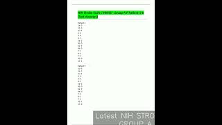 Latest NIH STROKE SCALE NIHSS GROUP A F PATIENT 1 6 TEST ANSWERSPDF video