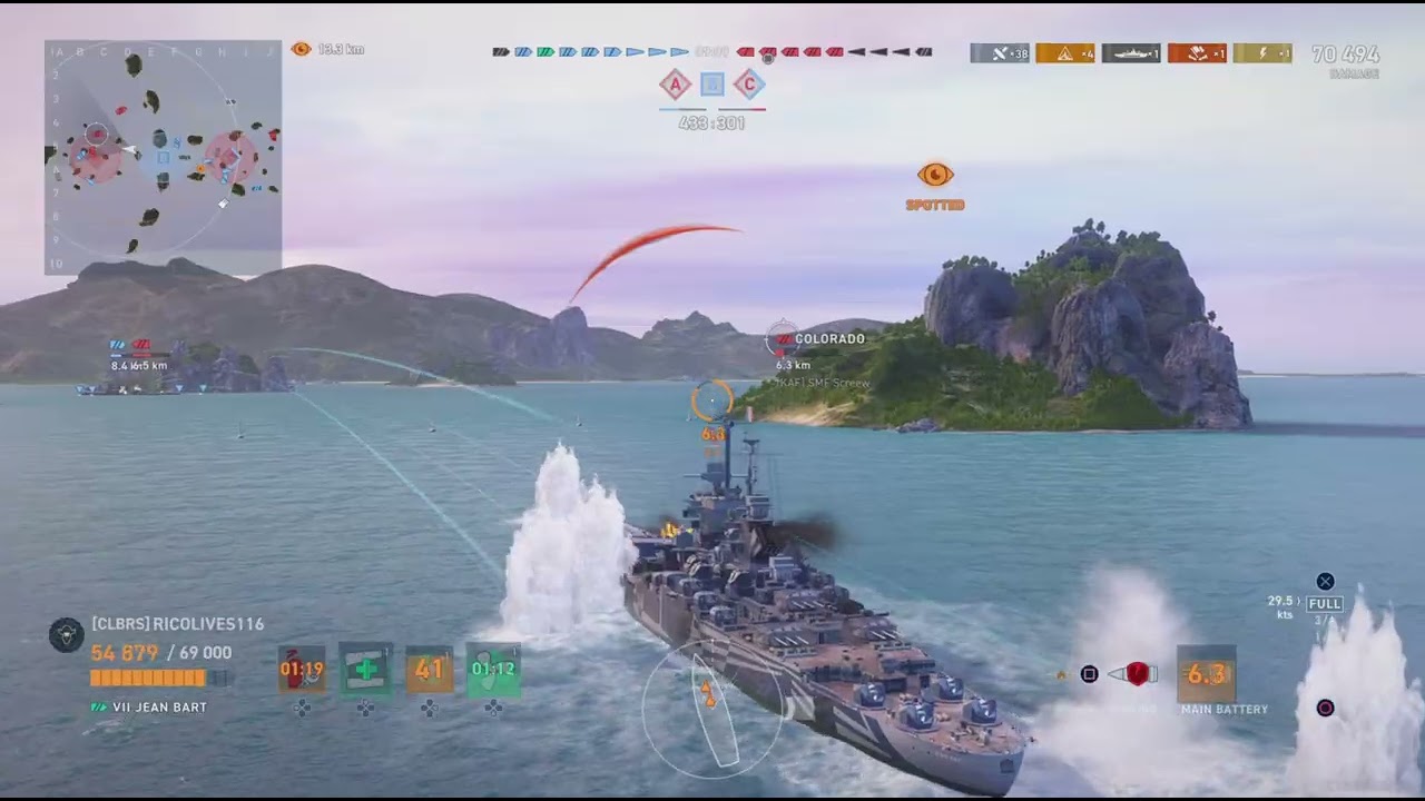 World Of Warships Legends Jean Bart Gameplay 3 Kills 144 Thousand Damage