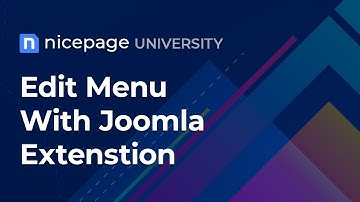 Nicepage University: Edit Menu With Joomla Extension