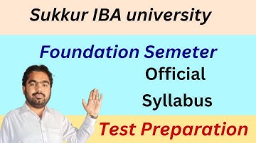 Official Syllabus Sukkur IBA Foundation Semester Sukkur IBA university admissions