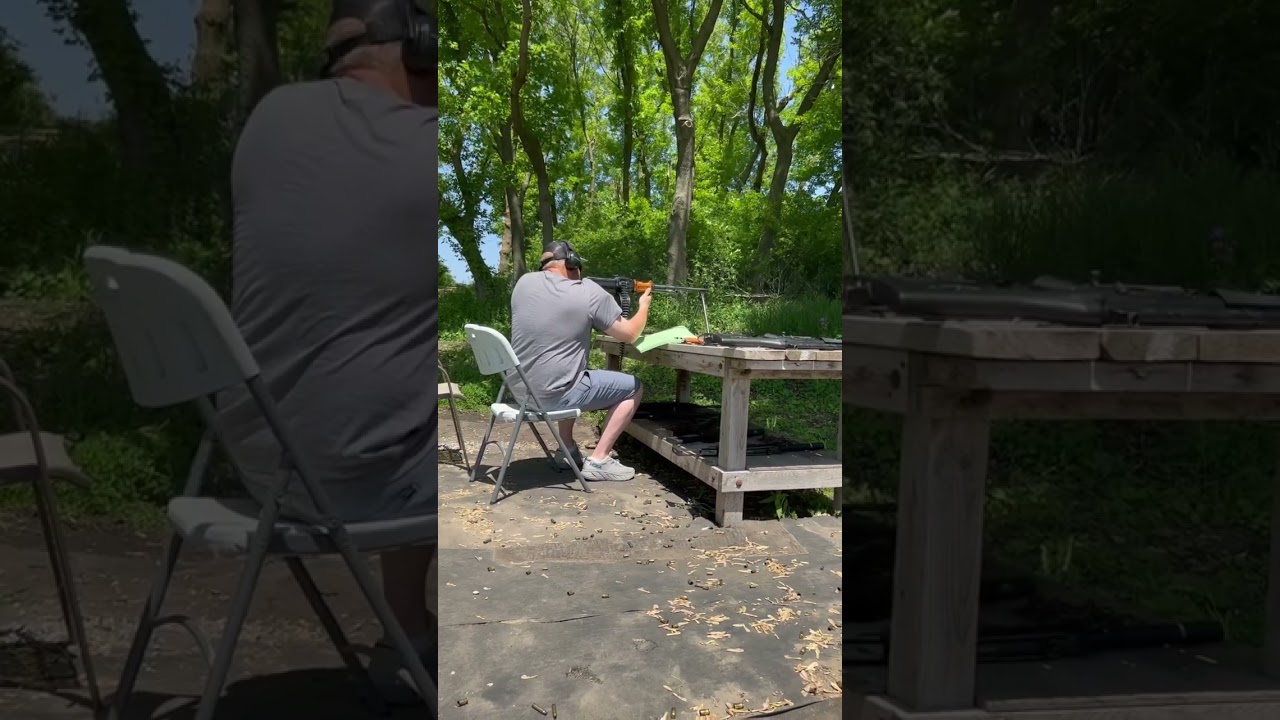 Caleb on the RPD. Lefty’s right shoulder taking a beating…from the casings.