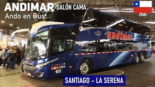 Trip ANDIMAR VIP 1013 Santiago La Serena by bus Marcopolo New G7 Volvo LYTD98