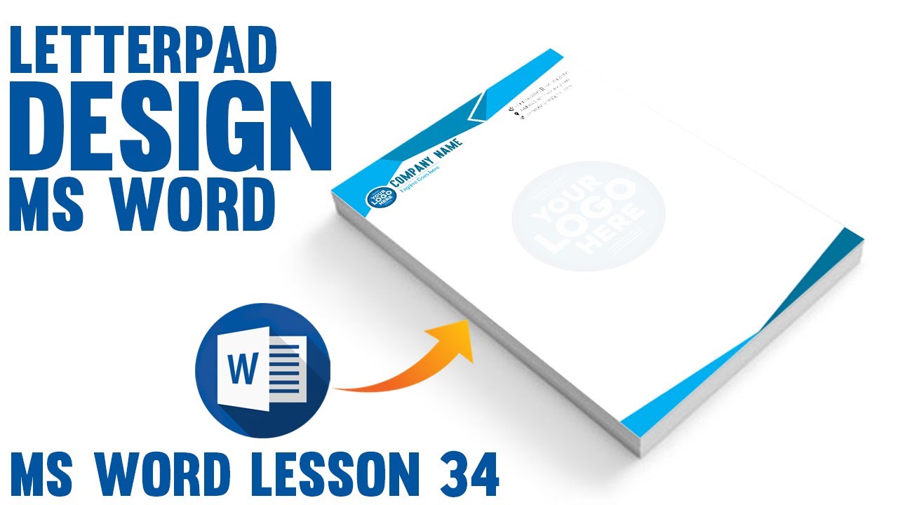 Lesson 34 Printable Letterpad Design Letterhead Design In Ms Word