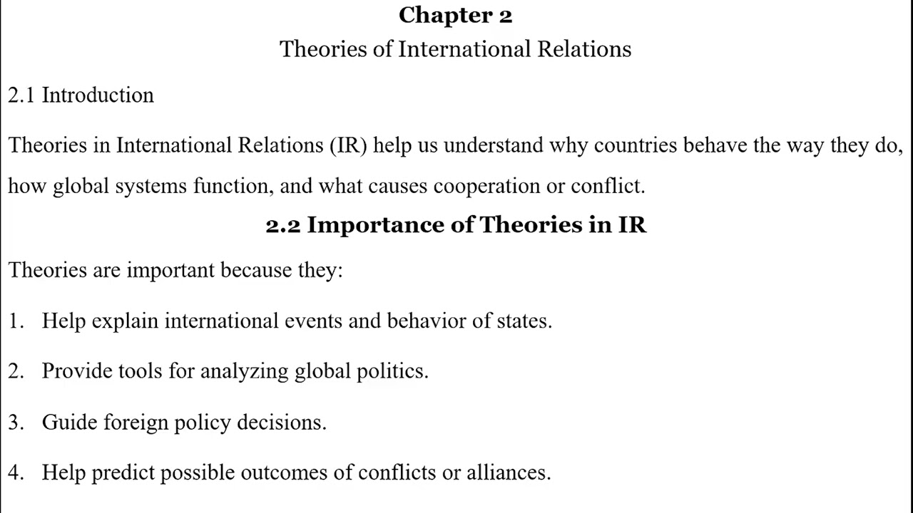 Introduction to International Relations, Security & Diplomacy studies