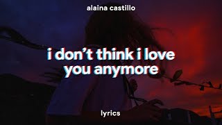 Alaina Castillo - i don't think i love you anymore (Lyrics) Resimi