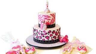 Leopard \& Zebra Print Baby Shower Cake