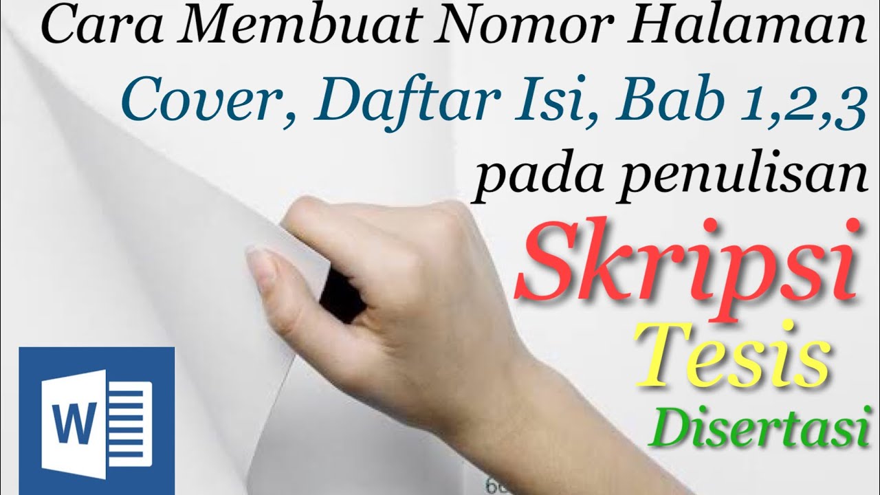 Cara Membuat Nomor Halaman Skripsi Tesis Disertasi | No Cover 