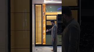 UV Gloss kitchen Cabinets Design/Aluminum Door with Accessories #shorts #short #diy #interior