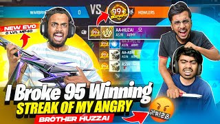 Breaking 99 Winning Streak Of My Friend Huzzai Asin with Evo Level 8 Mp40 😱