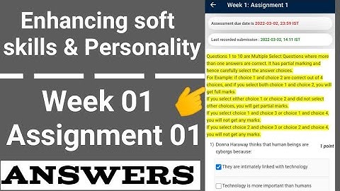 NPTEL-2022 | Enhancing Soft Skills & Personality | Assignment - 1| Most Probable Answers