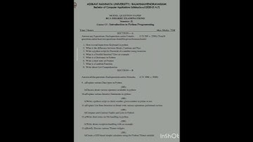 introduction to python programming semi 2 model paper AKNU #education #youtube #shorts