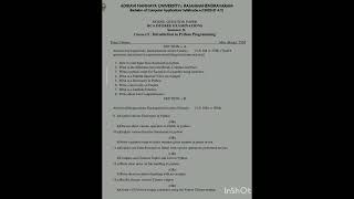 introduction to python programming semi 2 model paper AKNU #education #youtube #shorts