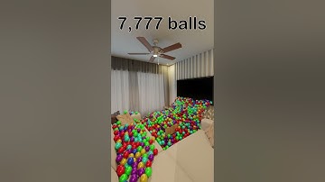 Living room filled with over 10,000 balls! Intense blender simulation #blenderanimation #satisfying