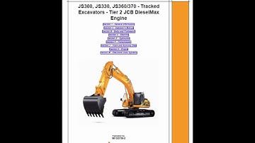 JCB JS300, JS330, JS360, JS370   Tracked Excavator Tier 2 Diesel Engine Service Manual
