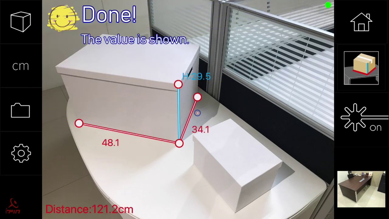 [iPin Ruler Pro] Measure 3D sizes on the table