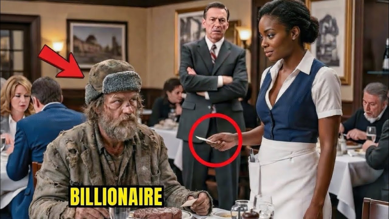 Undercover Billionaire Orders Steak - BlackWaitress Slips Him a Note That Stops HimCold