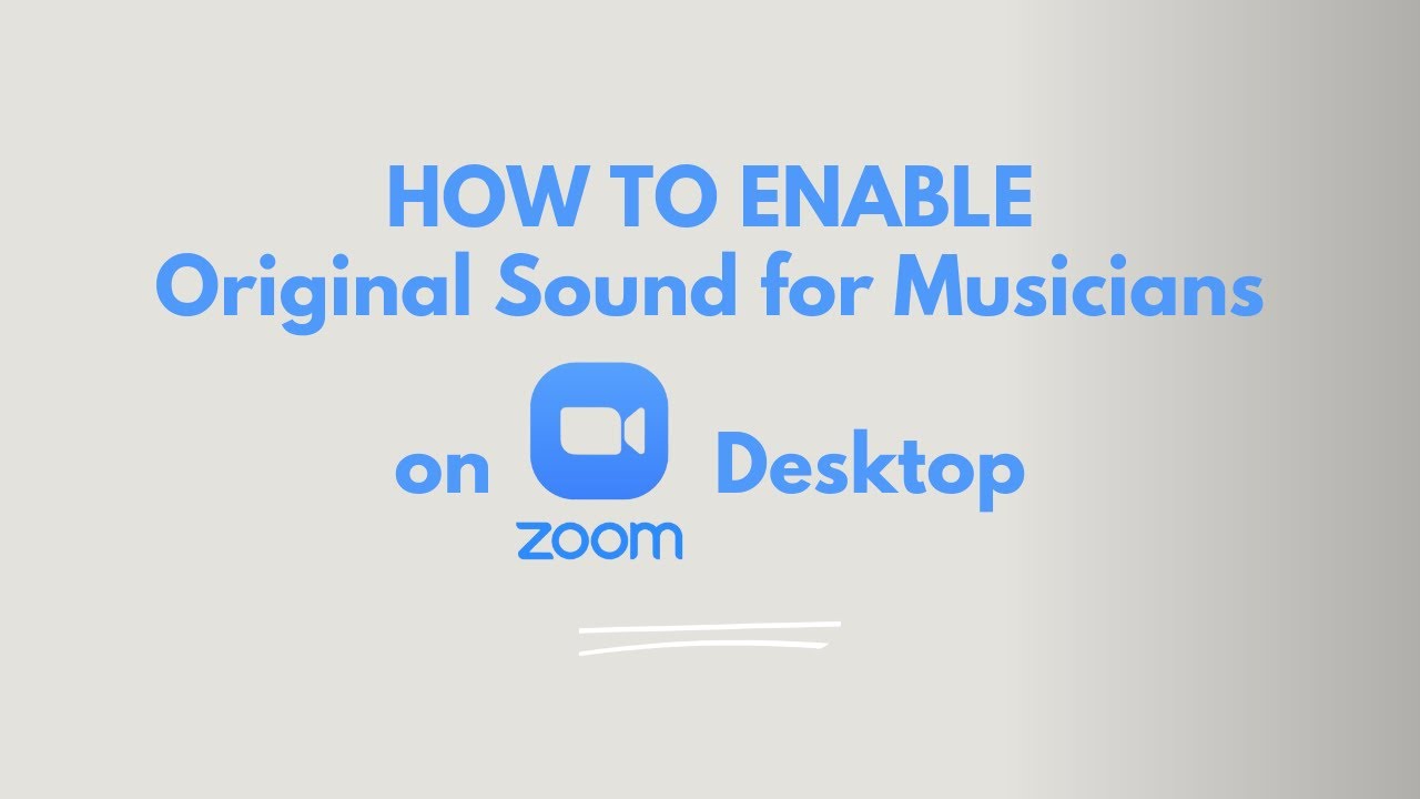 How to Change Audio Settings for Original Sound Desktop Zoom - YouTube