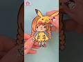 Drawing pikachu toca girl outfit paperdiy tocaboca shorts